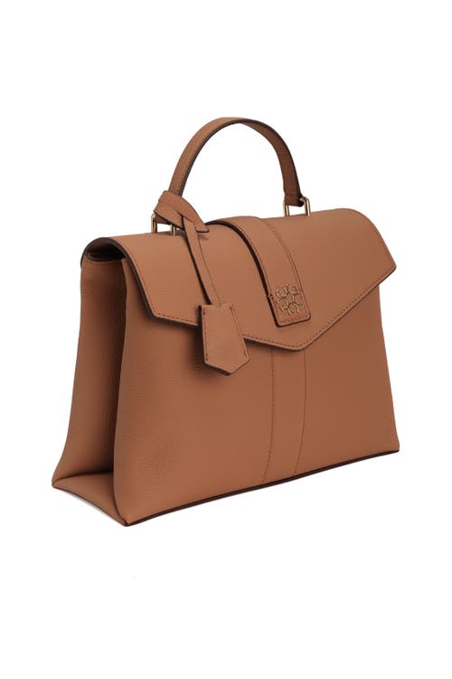 Gorski Leather Bag With Crossbody Strap In Brown