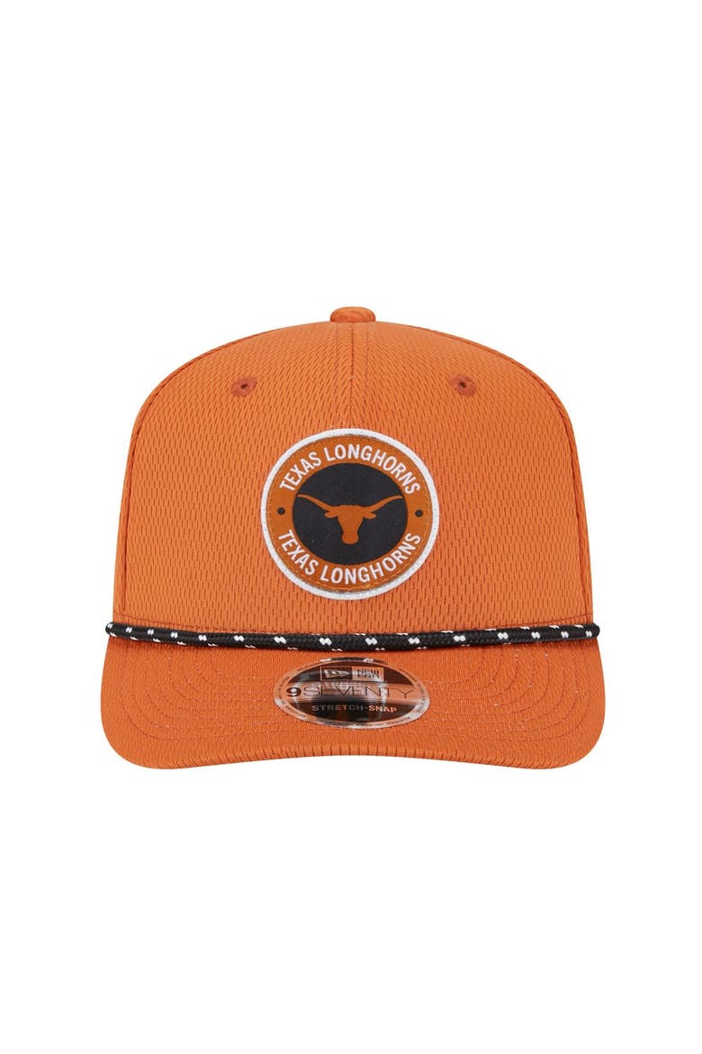Men's New Era Texas Orange Texas Longhorns COOLERA 9SEVENTY Rope Stretch-Snap Hat, Alternate, color, Burnt Orange