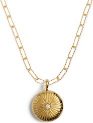 Monica Vinader Diamond Essentials Locket Charm Pendant Necklace