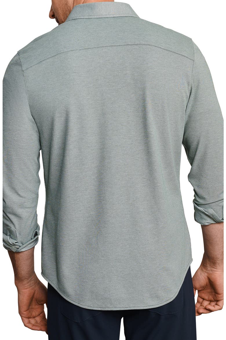 Effortless Oxford Performance Button-Down Shirt, Alternate, color, OLIVE SHADOW HEATHER