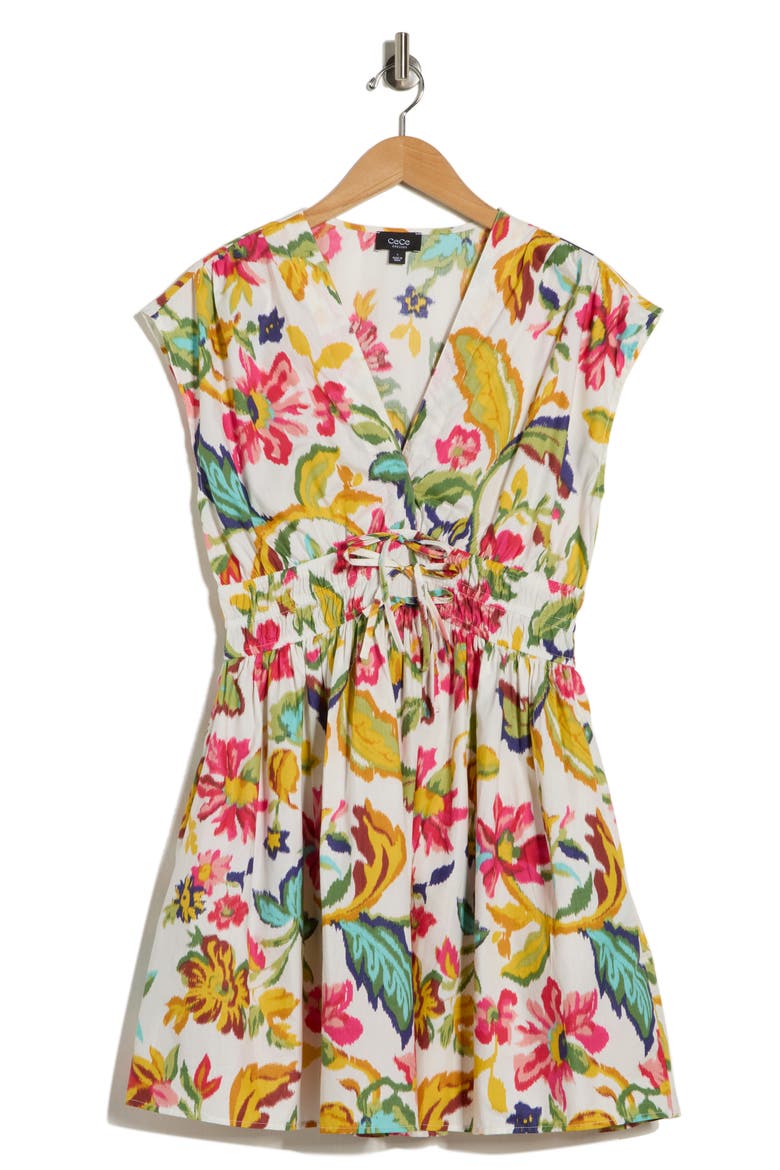 V-Neck Multi Tie Dress, Alternate, color, BRIGHT ROSE
