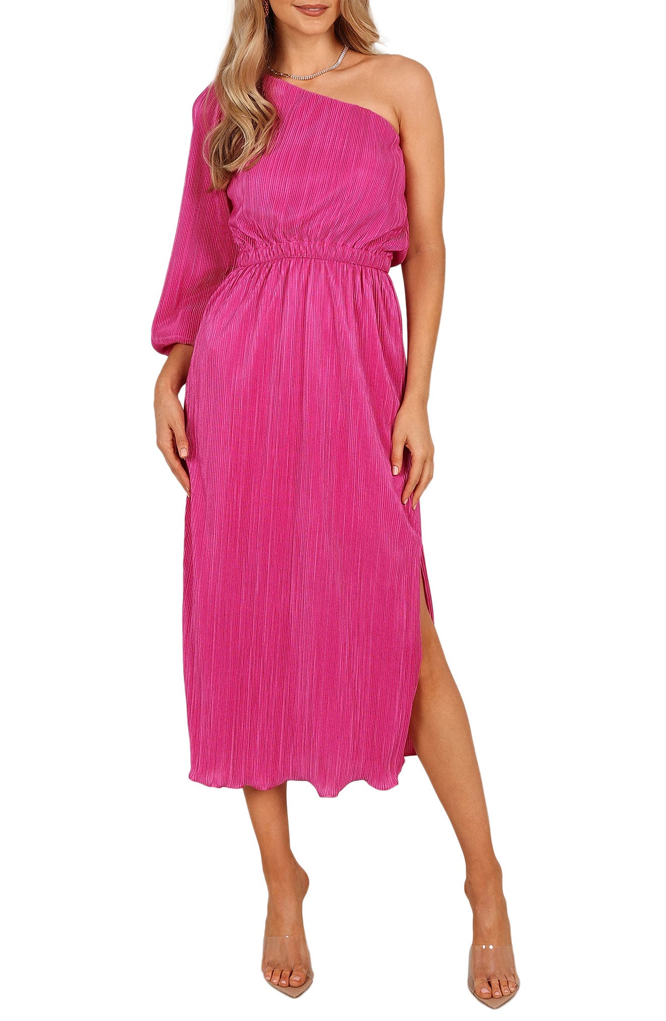 Pontee Plisse One-Shoulder Midi Dress - image 5