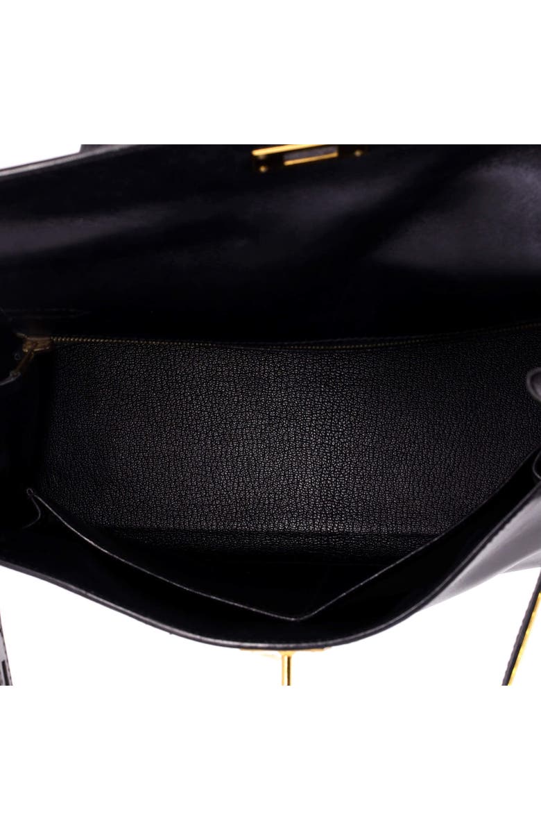 Pre-Owned Hermes Kelly Handbag Black Box Calf with Gold Hardware 28, Alternate, color, Noir
