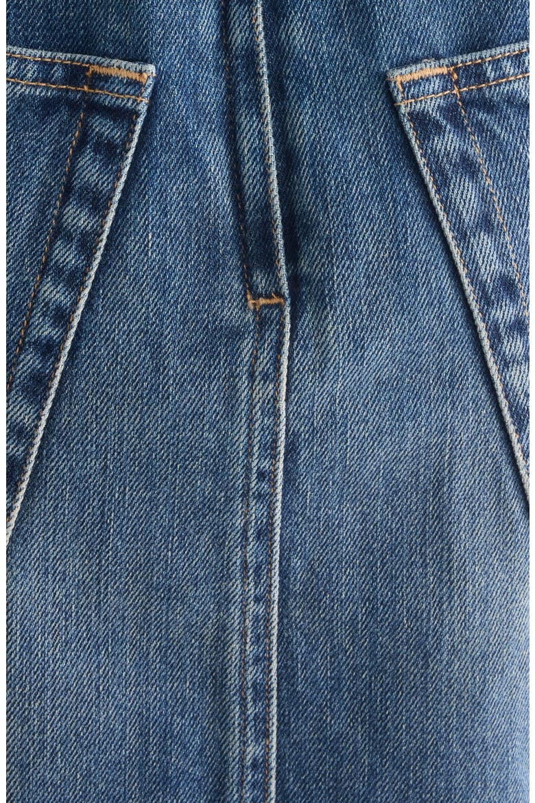 Sleeveless Deconstructed Denim Minidress, Alternate, color, MID BLUE