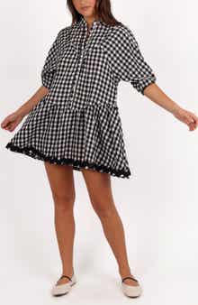 Petal & Pup Caroling Check Minidress