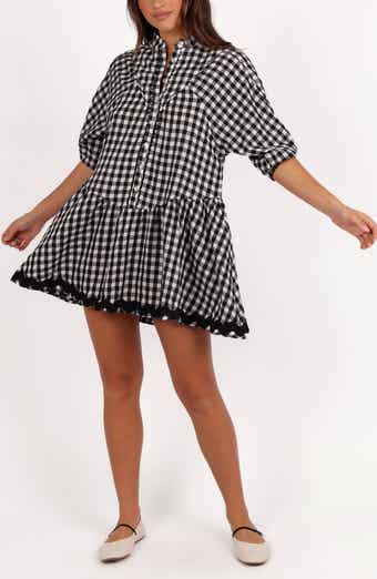 Petal & Pup Caroling Check Minidress