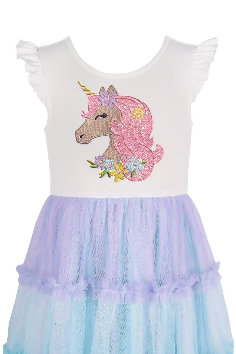 Kids' Sequin Unicorn Tutu Dress, Alternate, color, IVORY/MULT