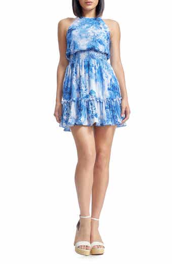 Dress the Population Kaylee Floral Plissé Cocktail Minidress
