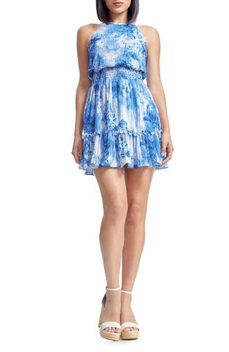Dress the Population Kaylee Floral Plissé Cocktail Minidress