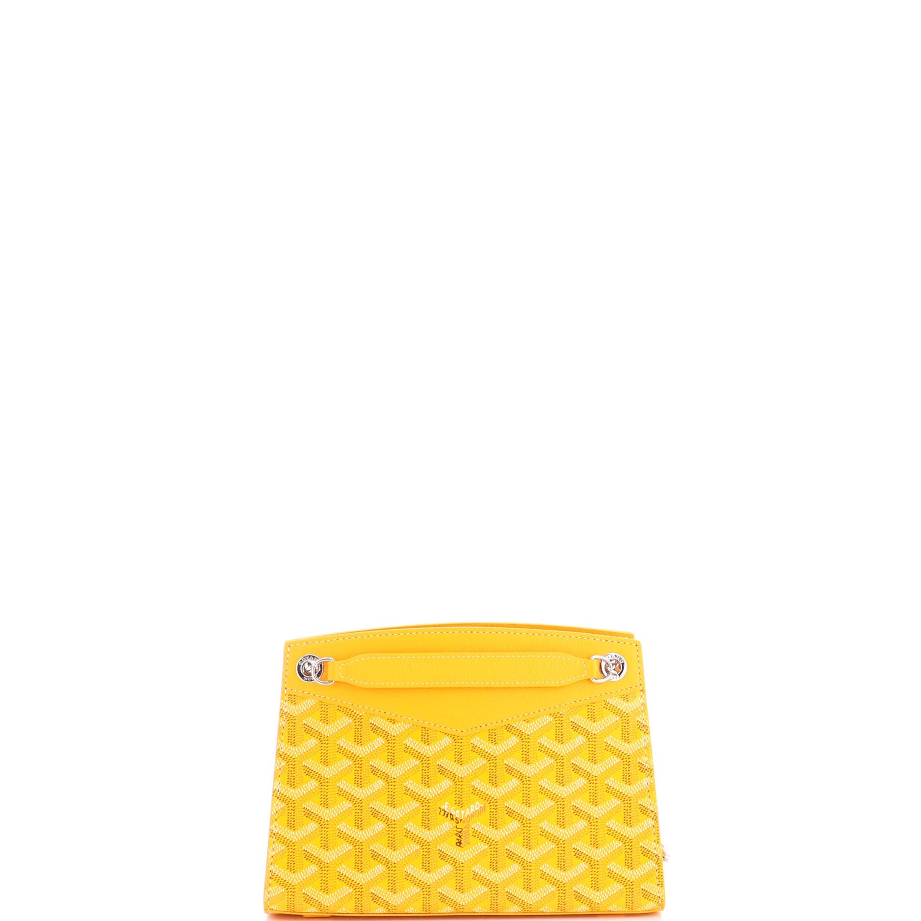 Structured Rouette Chain Shoulder Bag Coated Canvas Mini, Alternate, color, Yellow