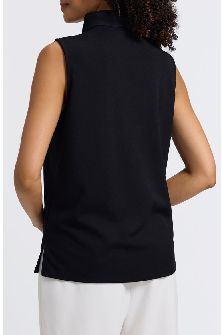 Tammy Ruffle Collar Crepe Sleeveless Top, Alternate, color, BLACK
