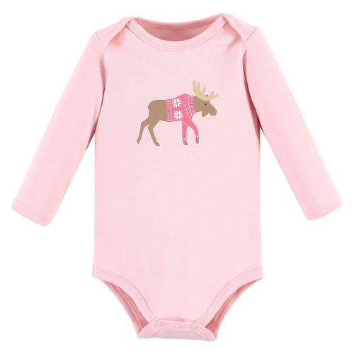 Hudson Baby Little Soft Cotton Long-sleeve One-piece 3pk