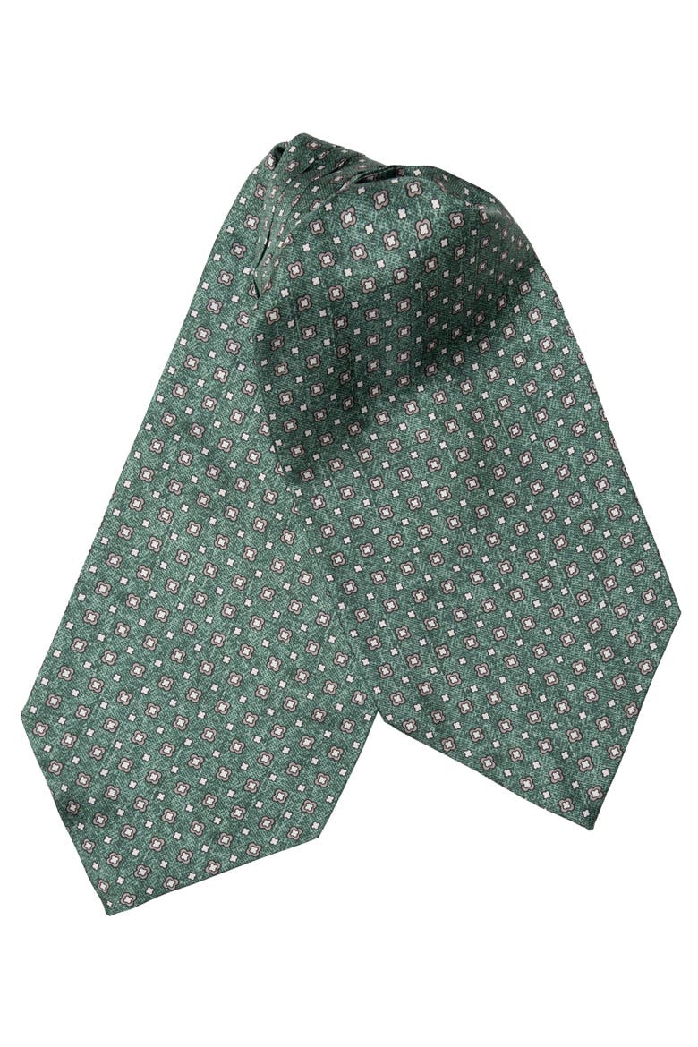 Ostuni - Silk Ascot Cravat Tie for Men, Main, color, Green