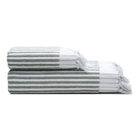 Stripes Turkish Cotton Terry Bath and Hand Towel - Set