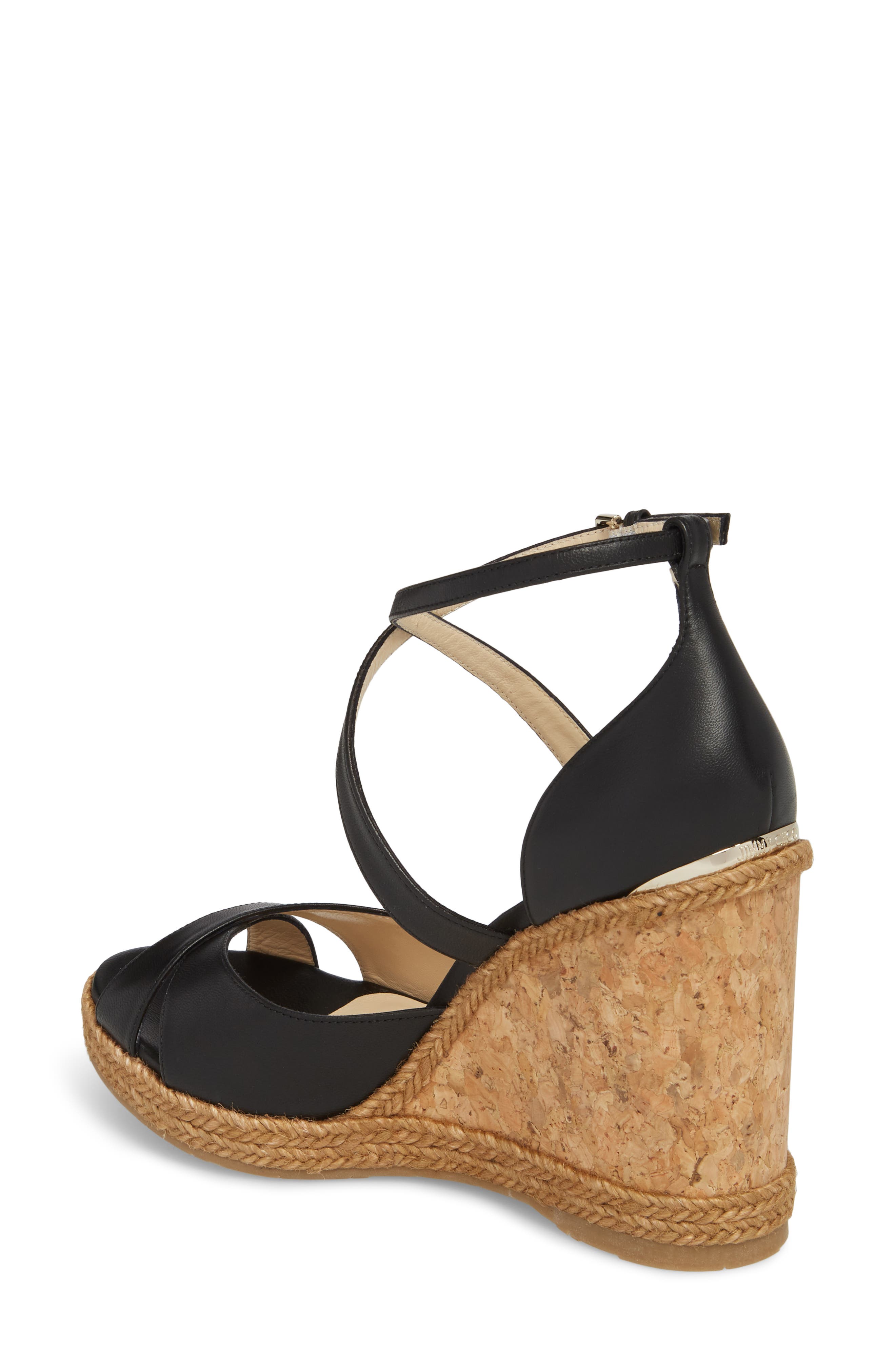 Alanah Espadrille Wedge Sandal, Alternate, color, BLACK
