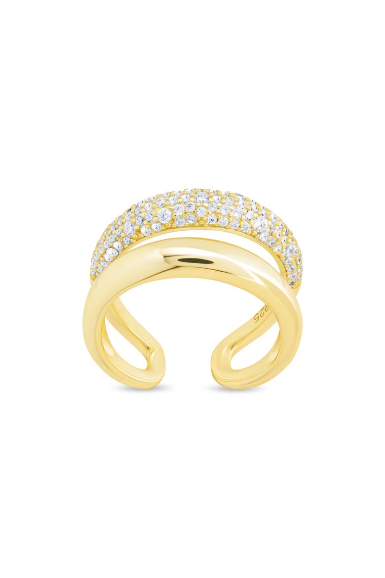 Maisey Cubic Zirconia Double Band Ring, Main, color, GOLD