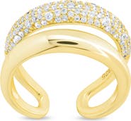 Sterling Forever Maisey Cubic Zirconia Double Band Ring