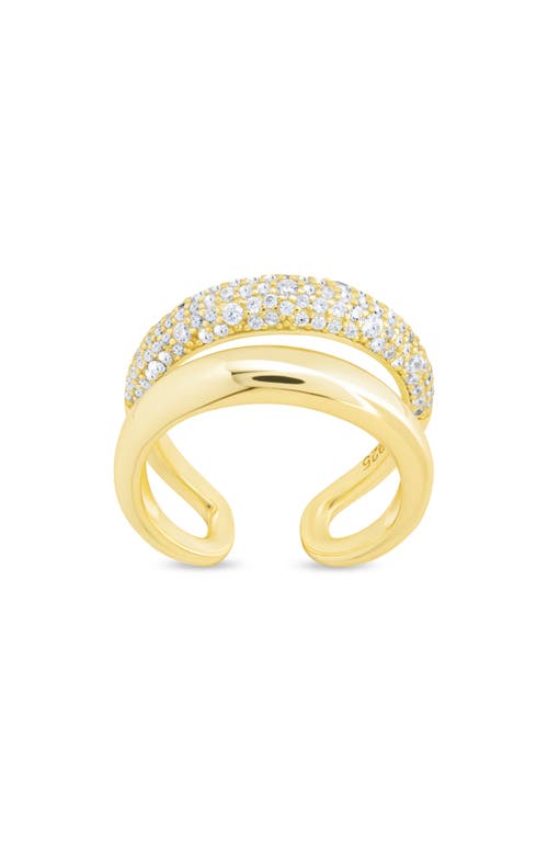 Sterling Forever Maisey Cubic Zirconia Double Band Ring In Gold
