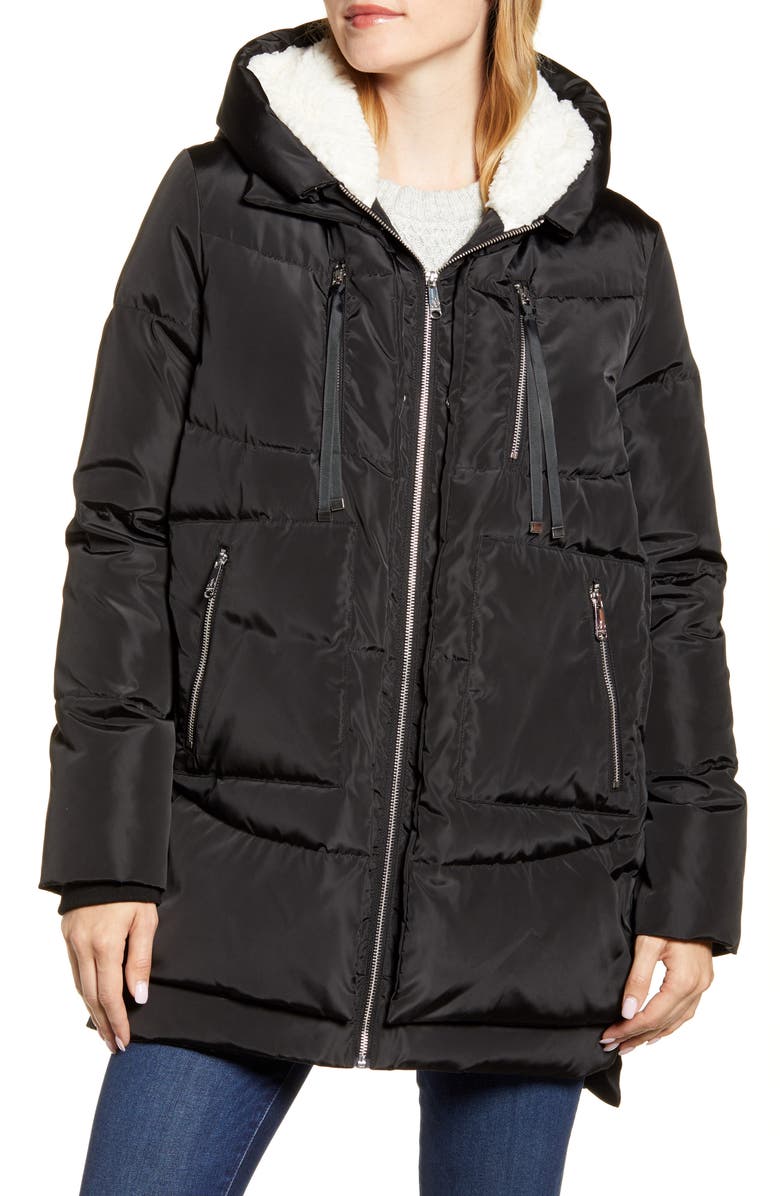 Sam Edelman Faux Shearling Lined Puffer Coat, Alternate, color,