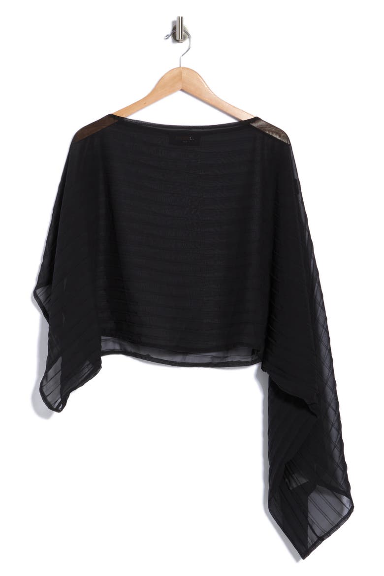 Sheer Off the Shoulder Poncho, Main, color, BLACK