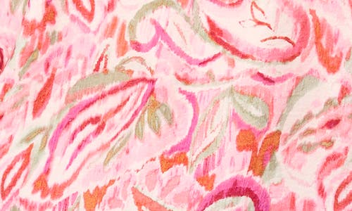 VINCE CAMUTO VINCE CAMUTO FLORAL OFF THE SHOULDER TIE HEM TOP 