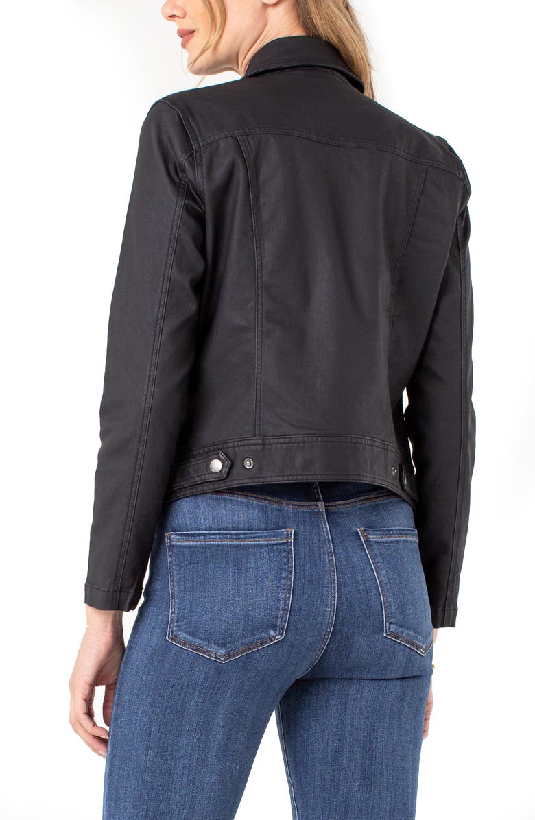 Liverpool Los Angeles Liverpool Clean Coated Denim Moto Jacket, Alternate, color,