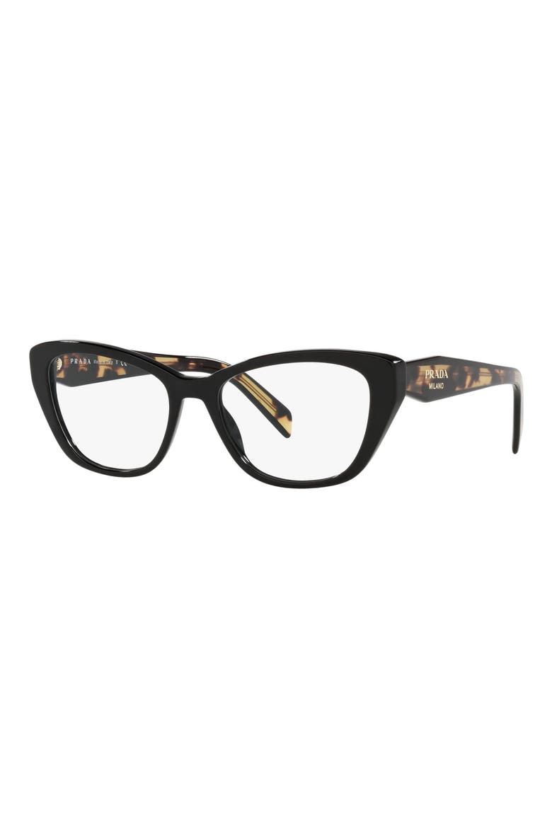 52mm Cat Eye Optical Glasses, Alternate, color, BLACK