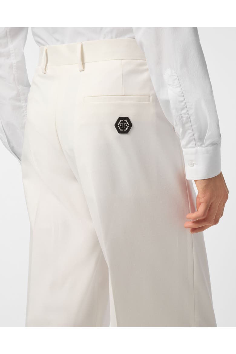 Wool Wide Leg Trousers Men, Alternate, color, white