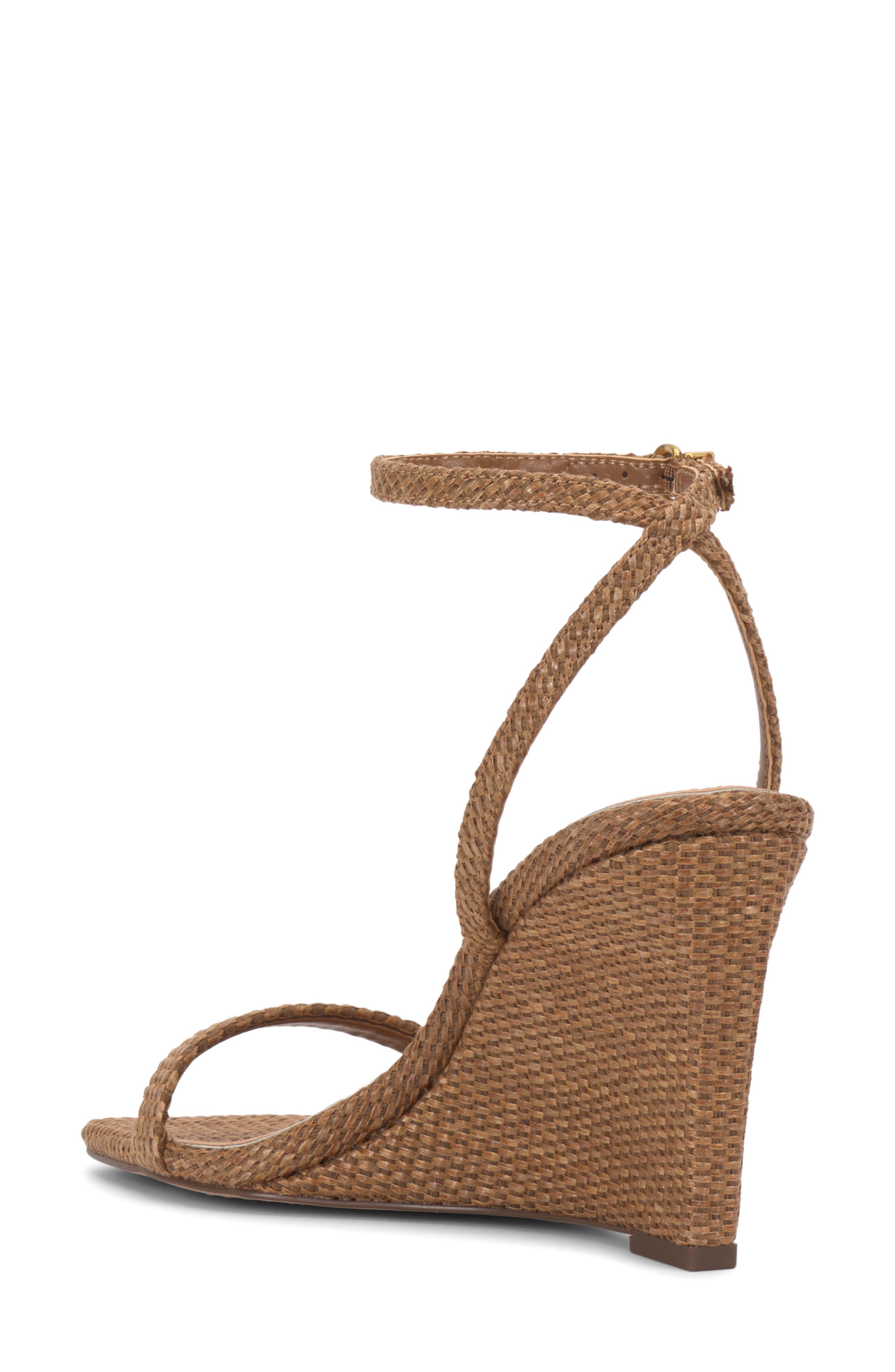 Vince Camuto Ambee Ankle Strap Wedge Sandal, Alternate, color, Golden Walnut
