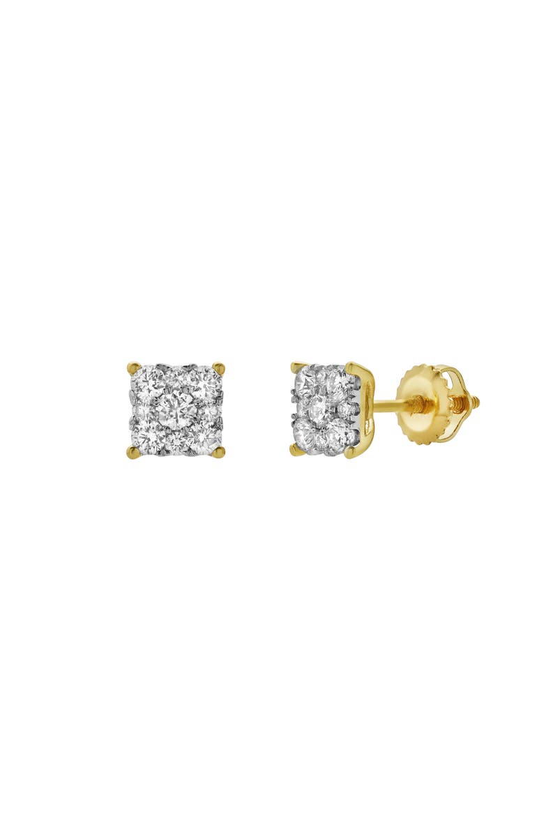 Nova 14K Yellow Gold Cluster Lab Grown Diamond Unisex Earrings - 0.49 Cts, Main, color, 14K Yellow Gold