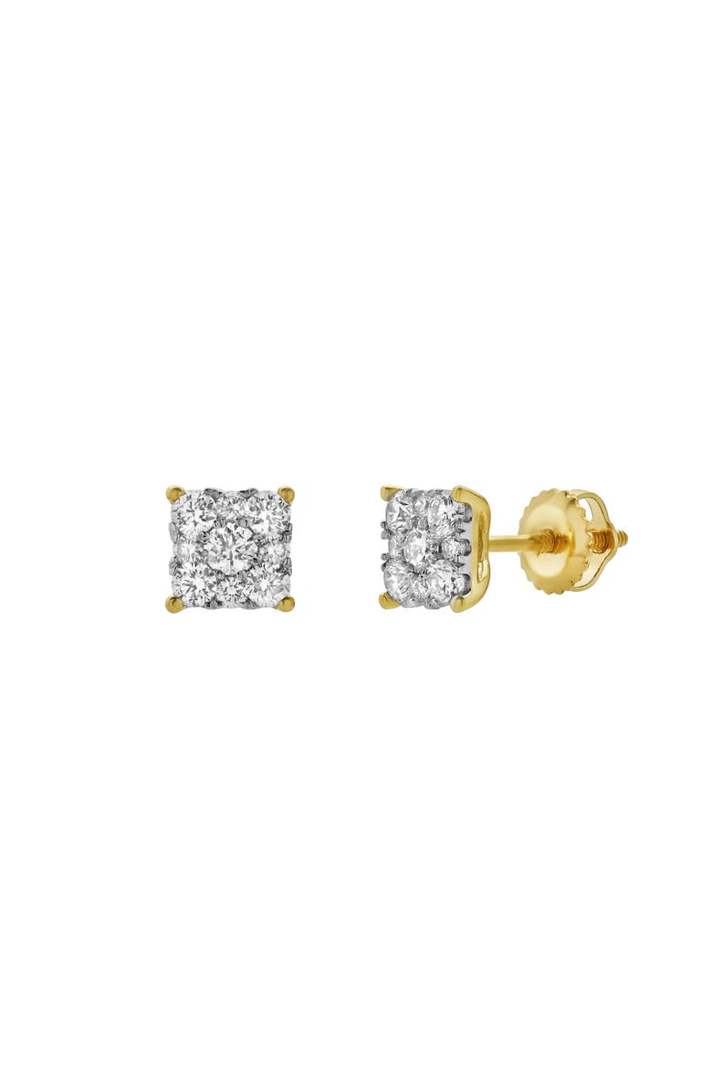 LuvMyJewelry Nova 14K Yellow Gold Cluster Lab Grown Diamond Unisex Earrings - 0.49 Cts, Main, color, 14K Yellow Gold