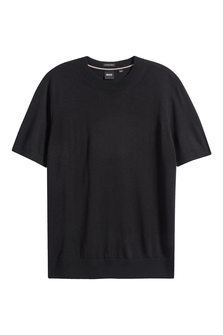 Umauro Wool Knit T-Shirt, Alternate, color, BLACK