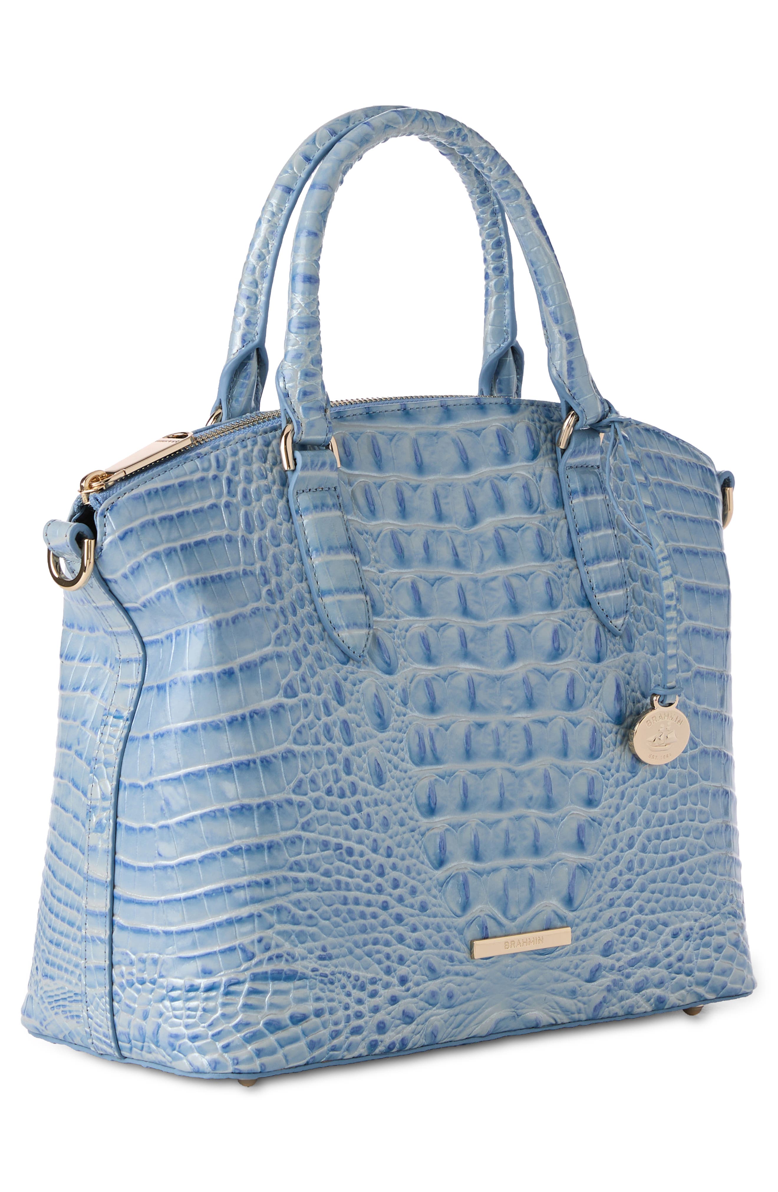 Brahmin Duxbury Croc Embossed Leather Satchel, Alternate, color, 