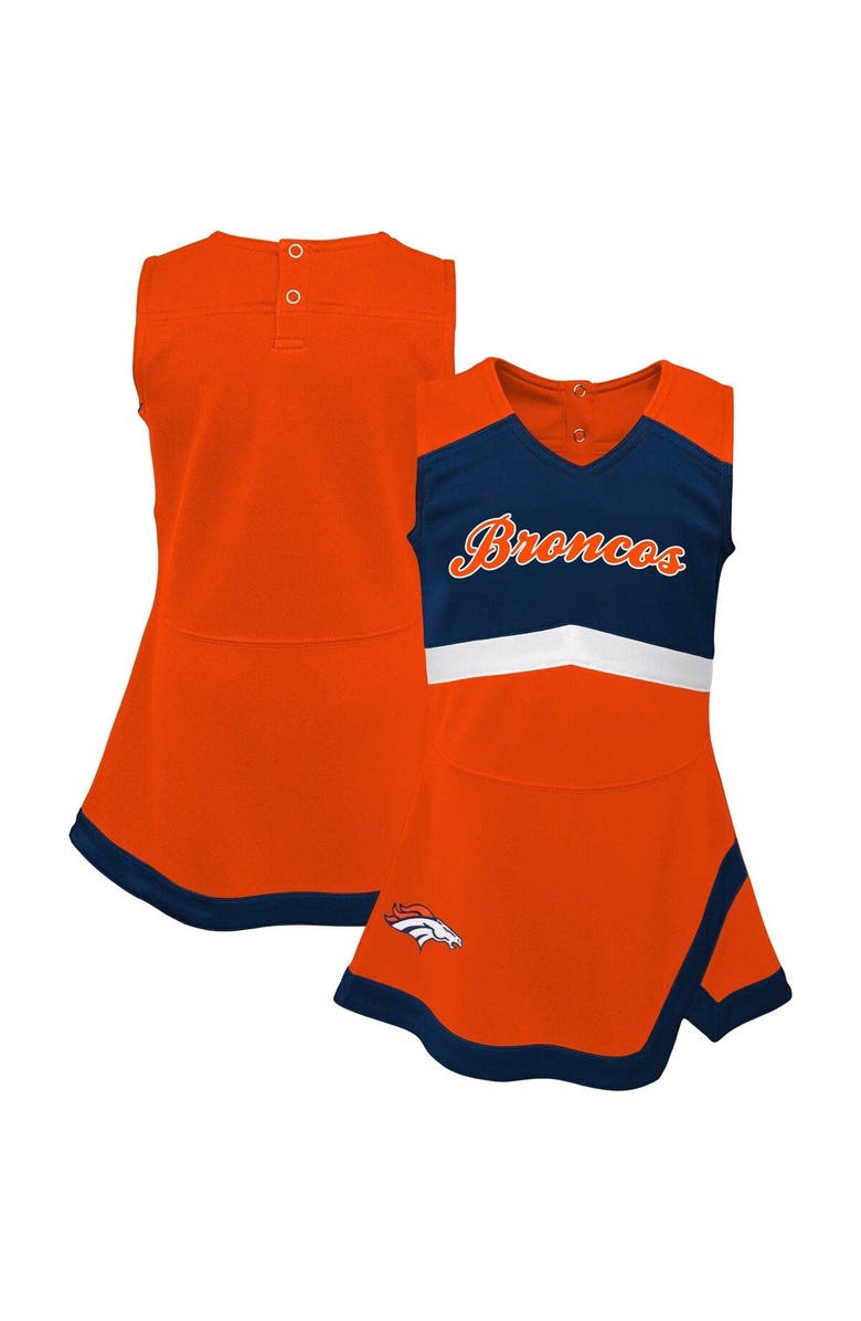Outerstuff Girls Infant Orange Denver Broncos Cheer Captain Jumper Dress, Main, color, 