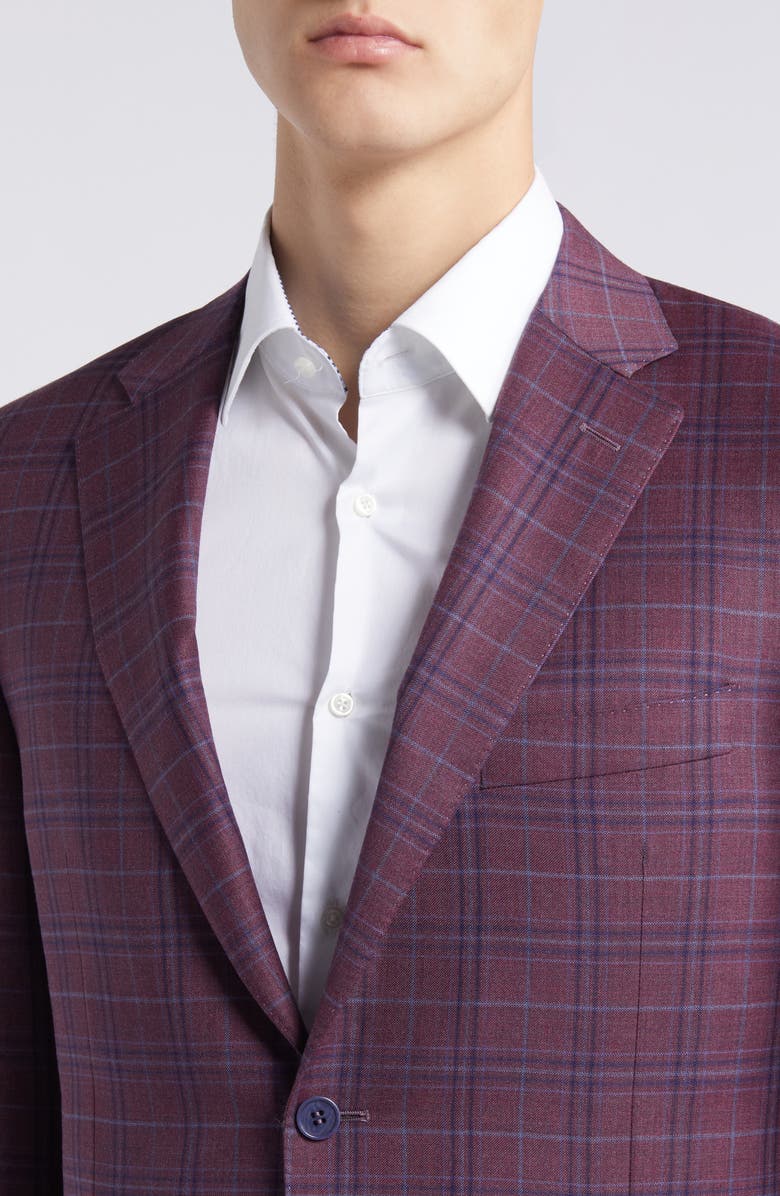 Canali Siena Regular Fit Plaid Wool Sport Coat, Alternate, color, 
