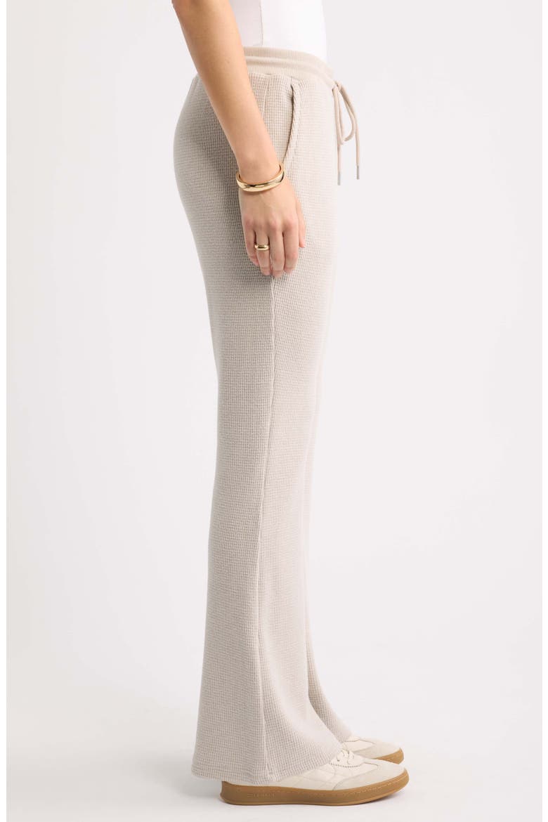 Waffle Flare Leg Pants, Alternate, color, TAN DOESKIN HEATHER