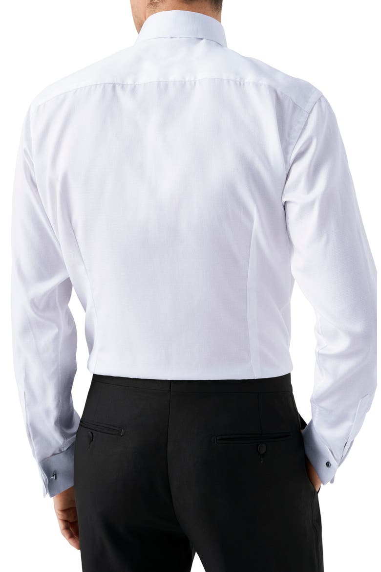 Slim Fit Diamond Weave Tuxedo Shirt, Alternate, color, WHITE