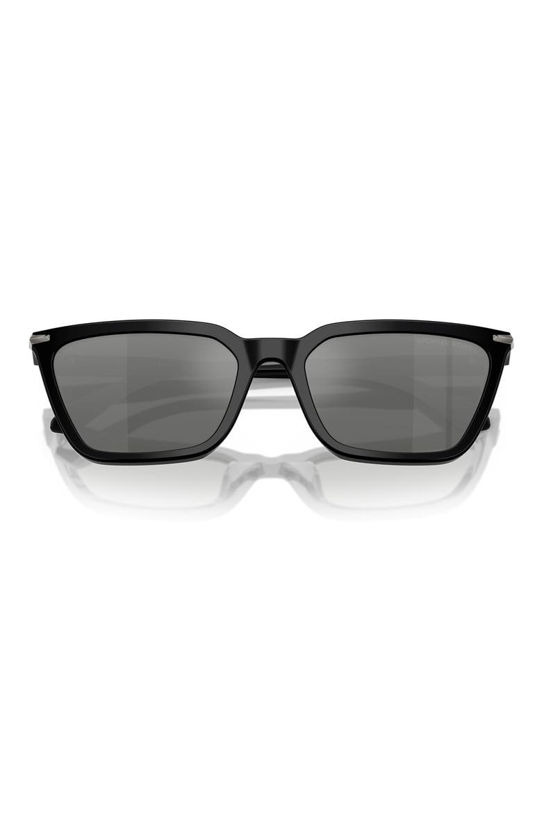 Everglades 58mm Gradient Cat Eye Sunglasses, Alternate, color, BLACK / SILVER FLASH GRADIENT