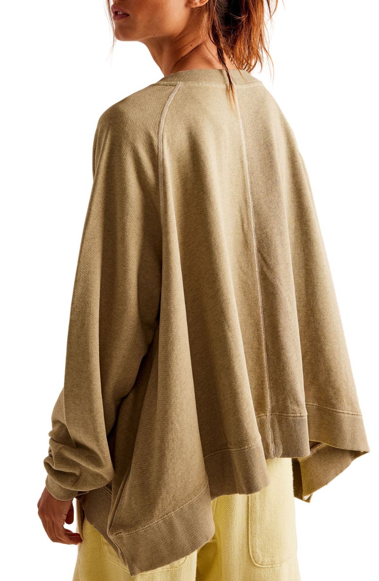 Free People Rework It and Reverse It Exposed Seam Cotton Sweatshirt, Alternate, color,