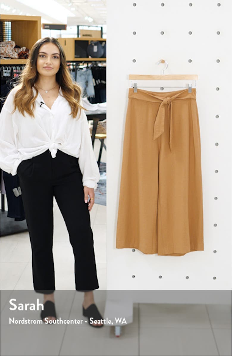 Tie Front High Rise Wide Leg Crop Pants, sales video thumbnail