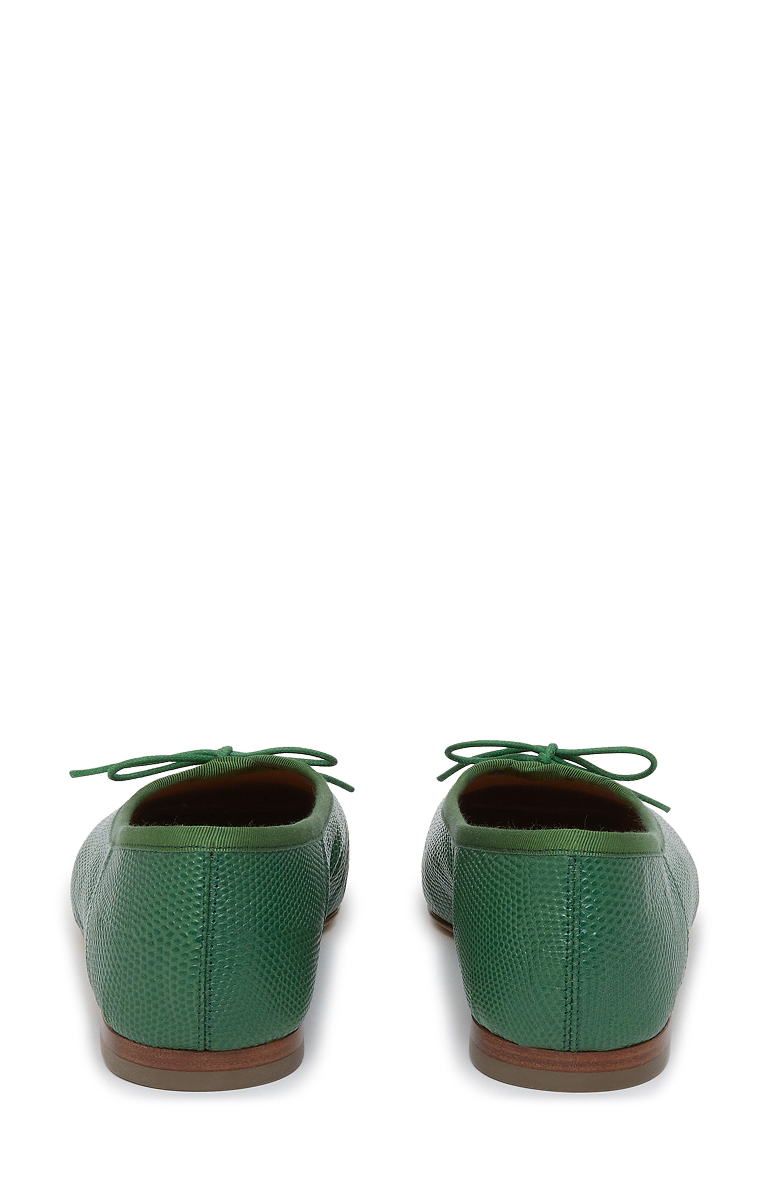 Mansur Gavriel Snakeskin Embossed Square Toe Ballerina Flat (Women ...