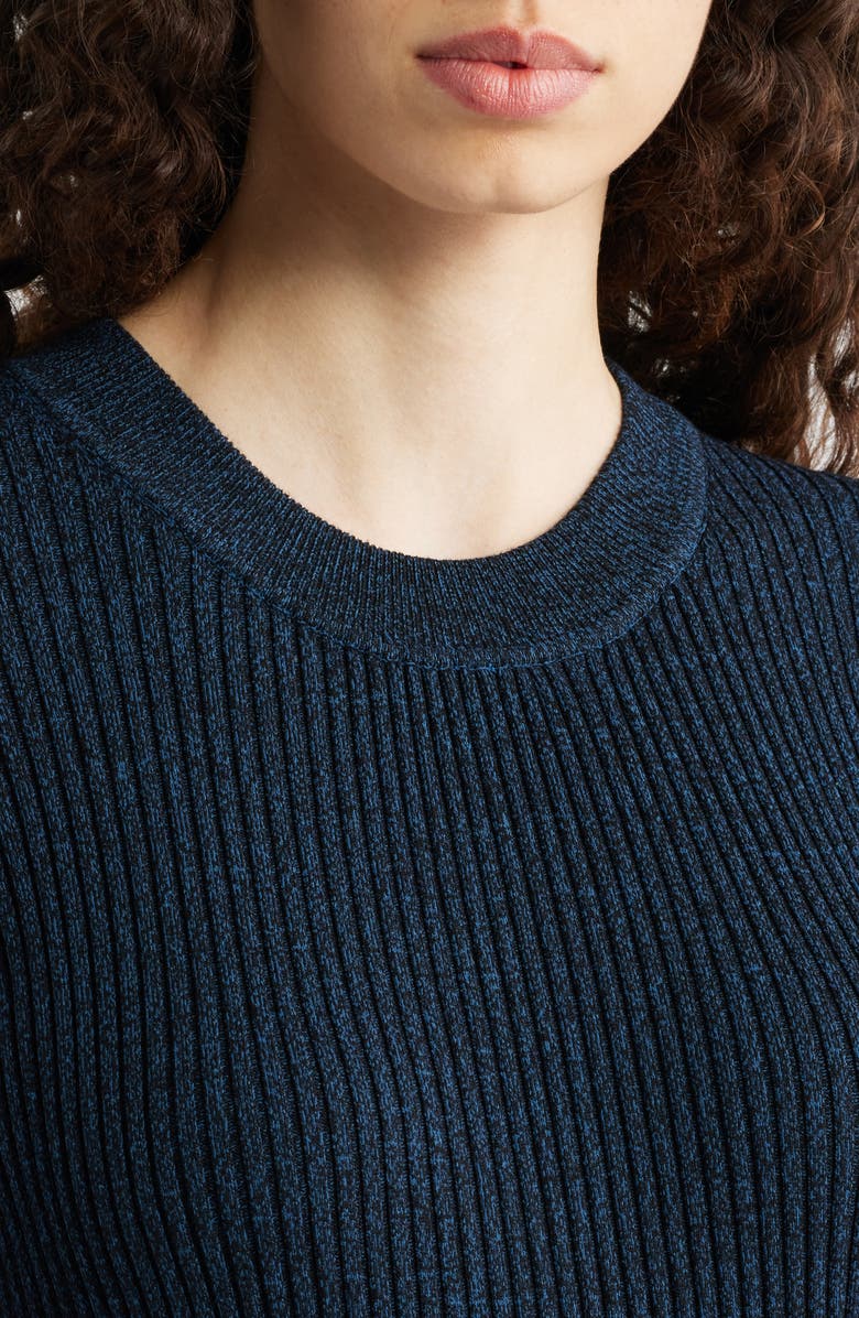 Elie Tahari The Sandra Long Sleeve Sweater Dress, Alternate, color, Blue Palace / Noir Marle