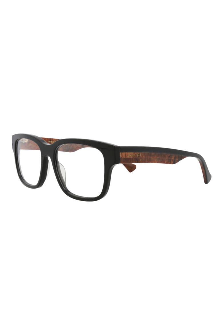 54mm Rectangular Optical Glasses, Alternate, color, BLACK BLACK TRANSPARENT