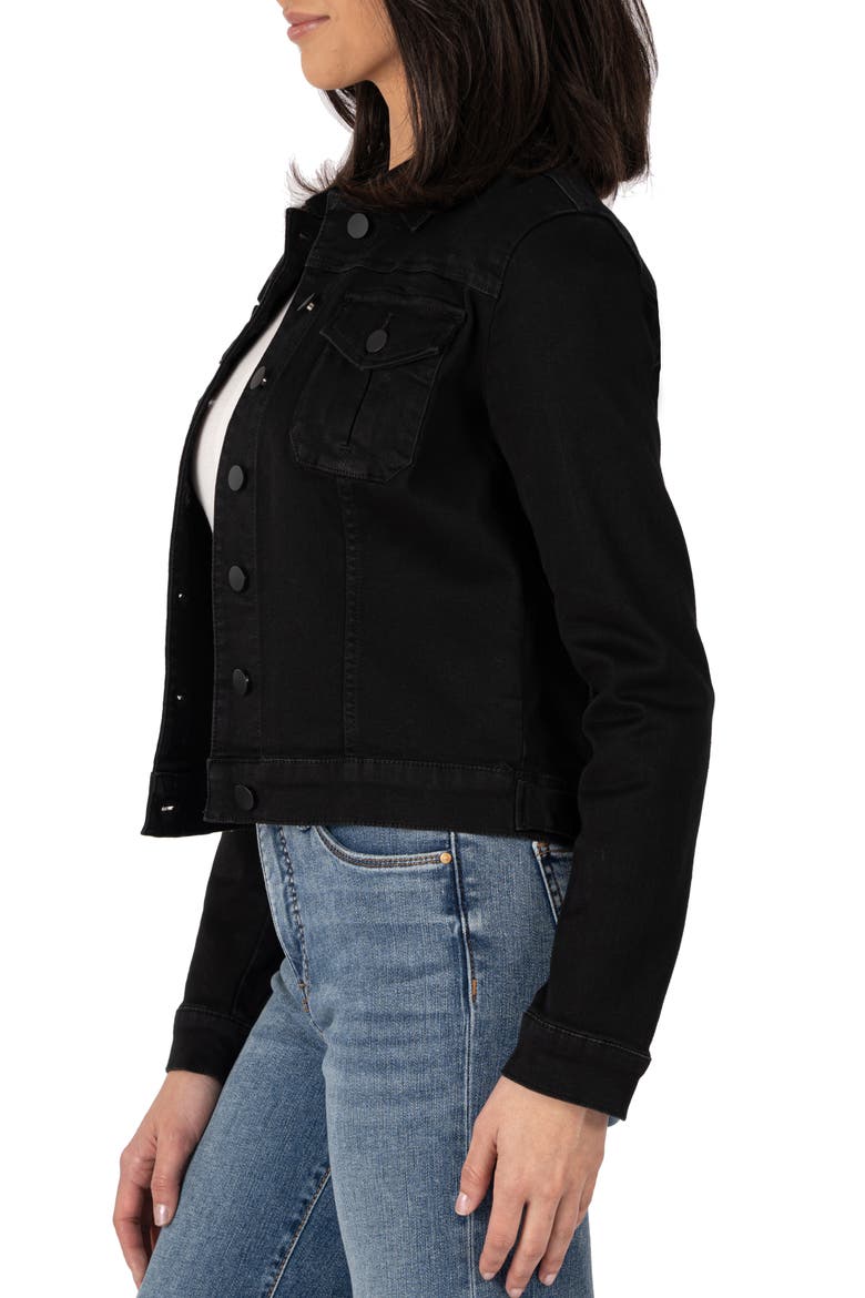 Julia Crop Denim Trucker Jacket, Alternate, color, BLACK JM