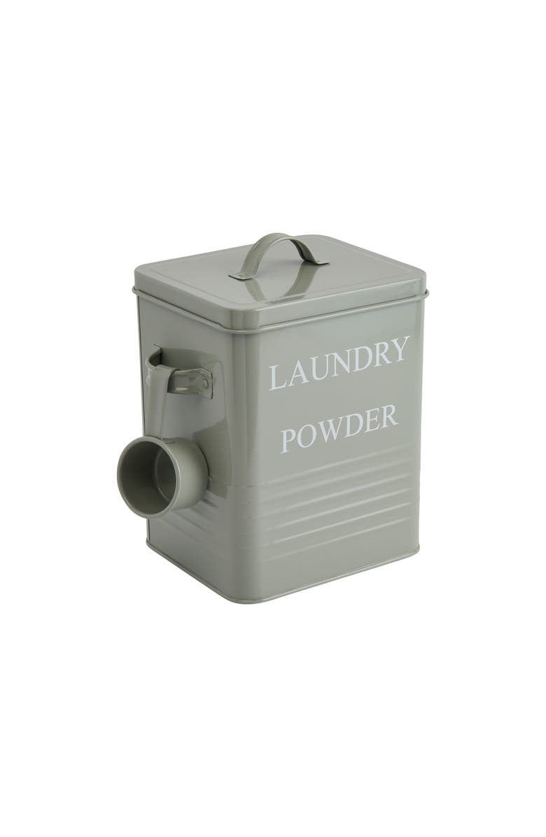 Storied Home Metal Laundry Powder Container with Lid and Scoop, Grey, Main, color, Grey