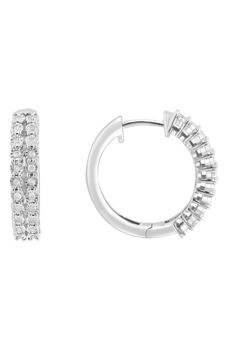 EFFY Sterling Silver Diamond Hoop Earrings - 0.28ct., Main, color, Silver
