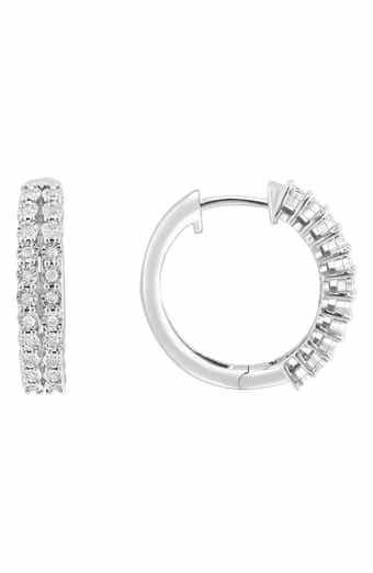 Sterling Silver Diamond Hoop Earrings - 0.28ct.
