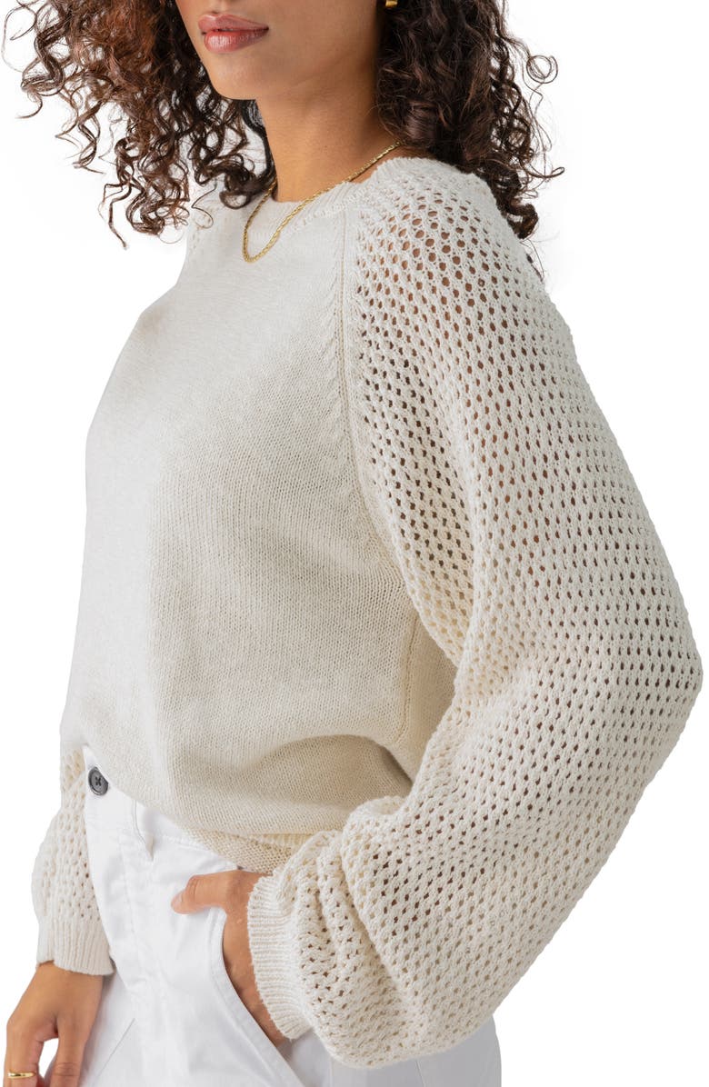 Sanctuary Perfect Moment Mix Stitch Cotton Crewneck Sweater, Alternate, color, 