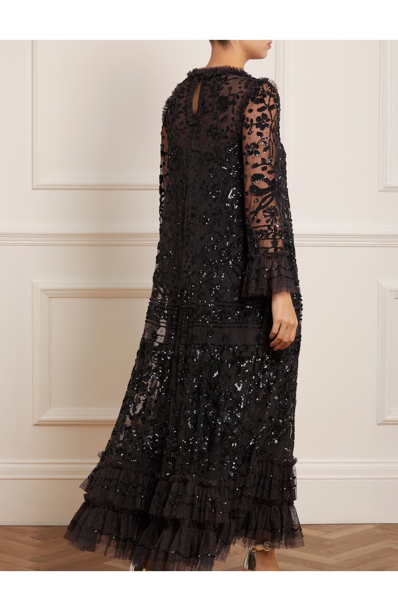 Needle & Thread Celia Long Sleeve Ankle Gown, Alternate, color, Graphite