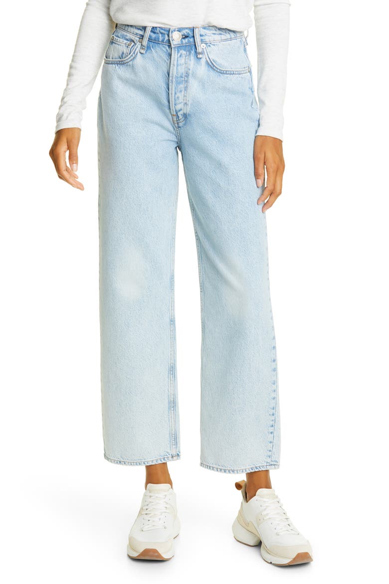 Maya High Waist Ankle Straight Leg Jeans, Main, color, AGATE